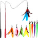 MeoHui Cat Wand Toy for Indoor Cats, Retractable 38.9 inches long, 2PCS Refill Feathers and Wands with Clasp