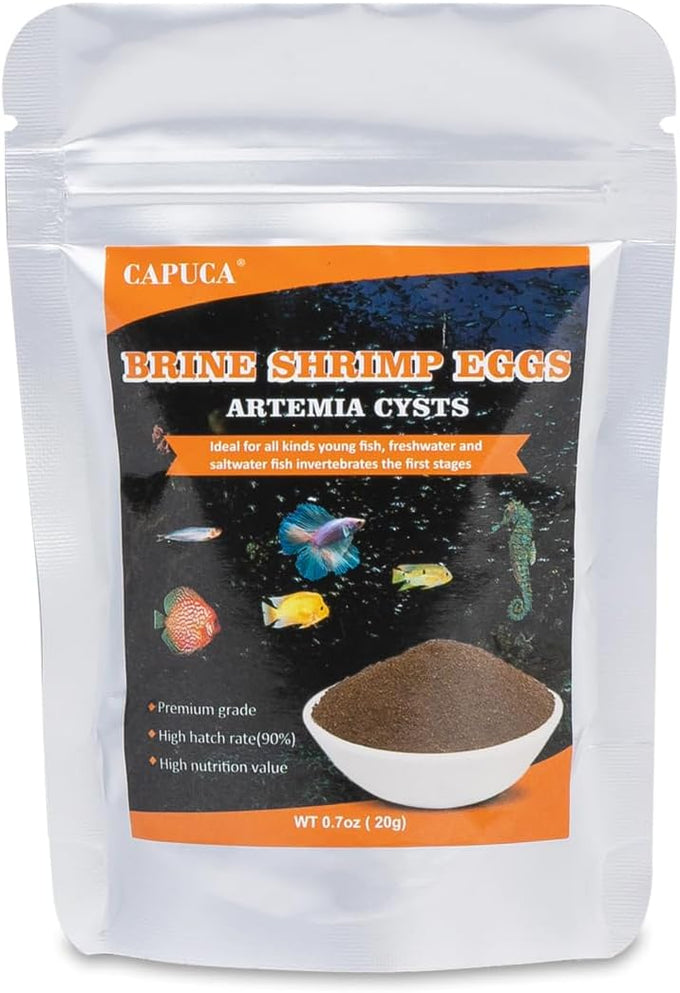 Brine Shrimp Eggs by Sea Monkey, 90% Hatch Rate, Aquatic Food for Freshwater & Saltwater Fish, Shrimp, Fry (0.7oz)