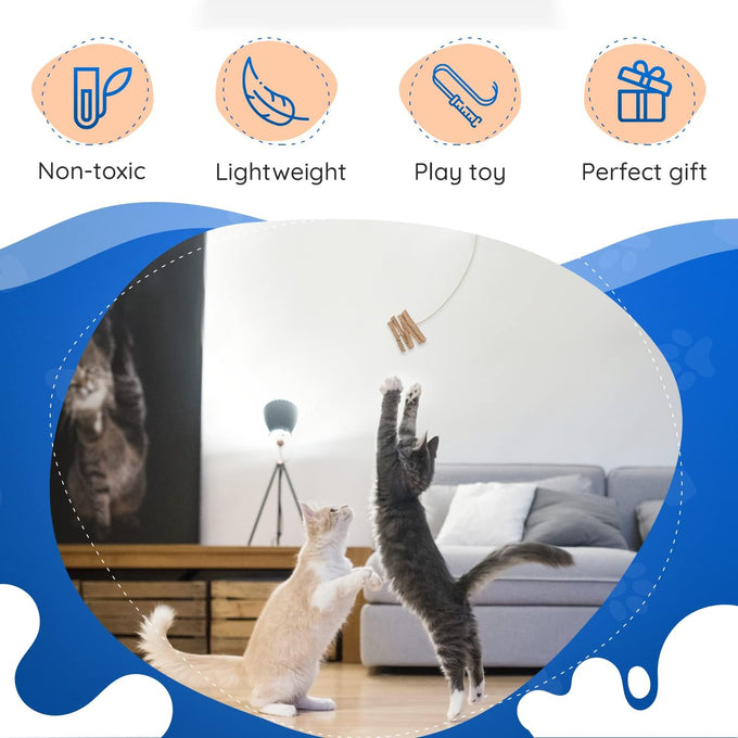 Cat Dancer Interactive Cat Toy 2 Pack - 30 inches Flexible Wire with Paper Roll - Engaging Play for Cats