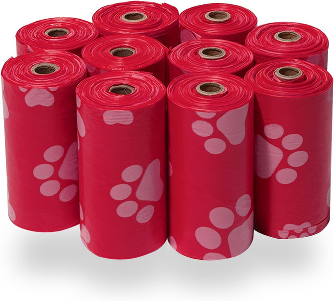 Thick Plastic Dog Poop Bags for Outdoor Puppy Walking and Travel, Leak Proof and Tear Resistant, 150 Assorted Bags