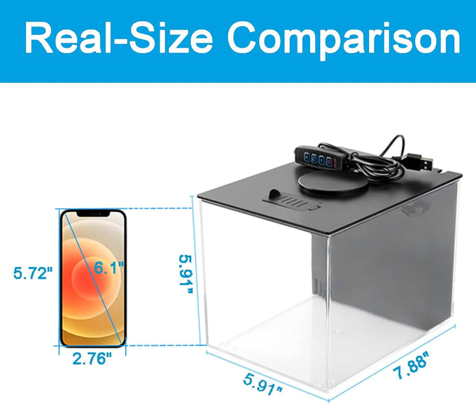 AquaNeat 1 gallon betta fish tank kit with LED light and self-cleaning water filter pump