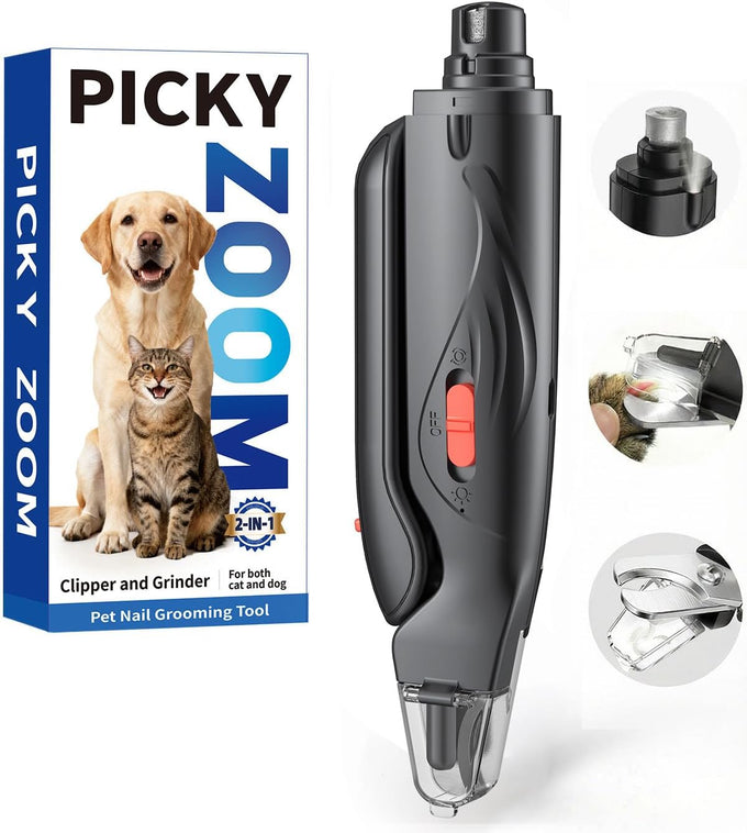 2-in-1 dog & cat nail clippers with light, sharp blade, painless quiet pet nail claw trimmers for small medium large pets