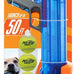 Nerf Dog Tennis Ball Blaster Dog Toy Gift Set, launches up to 50 ft, translucent blue, for all breeds