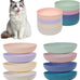 8-pack wheat straw cat dishes, shallow wide bowls for indoor outdoor cats, durable, whisker friendly, non-toxic, BPA-free