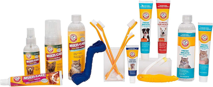 Arm & Hammer for Pets Tartar Control Dog Dental Kit with Enzymatic Toothpaste, 3-Piece Set for Puppies and Adult Dogs, Beef Flavor, Reduces Plaque and Tartar