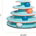 Catstages Chase Meowtain 4-Tier Interactive Cat Track Toy with 4 Spinning Balls, Non-Slip Base, Blue