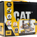 cat construction toys store n go playset tin travel case transforms into multi-level worksite, includes 2 little machines vehicles & 10+ accessories, portable stem toy for kids ages 3+