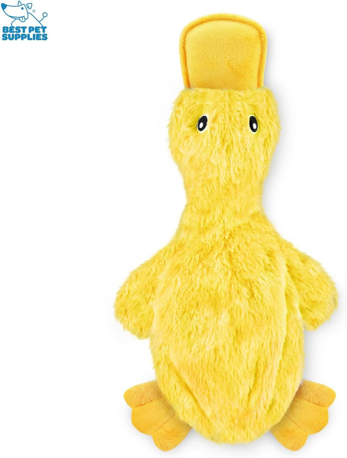 Best Pet Supplies Crinkle Dog Chew Toy, Ideal for Small, Medium & Large Dogs, Crinkle Duck (Yellow), Large