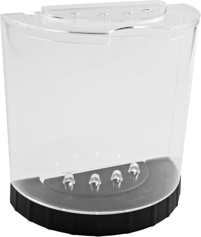 Tetra LED half moon aquarium kit with clear plastic fish tank ideal for betta fish care, small, 1.1 gallons, energy-efficient LED lighting