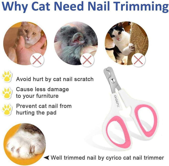 Pet Nail Clippers for Cats, Kittens, Small Dogs and Rabbits, Stainless Steel, Pink, Easy to Use