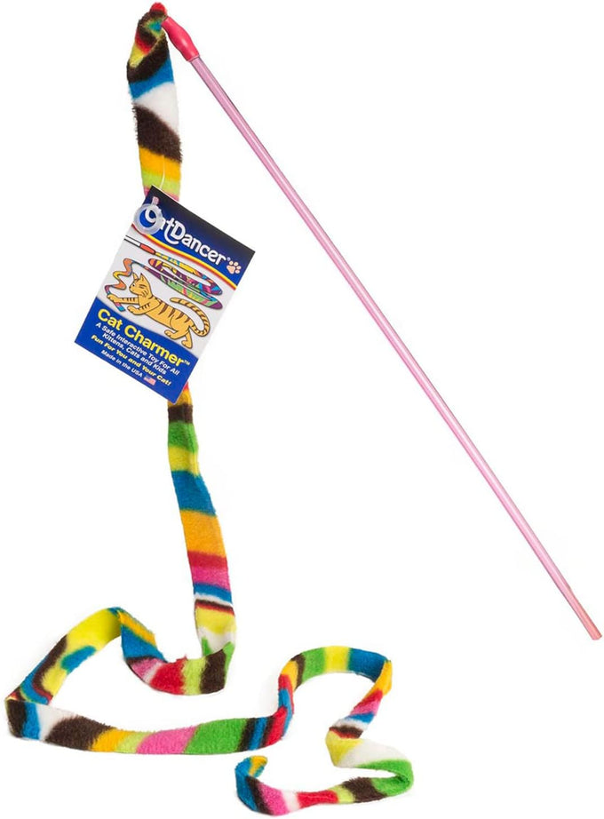 Cat Dancer Products Charmer Interactive Cat Toy with Polycarbonate Wand and Colorful Fabric