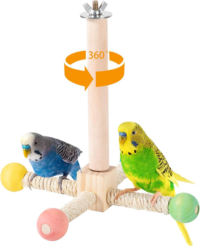 frgkbtm bird perch cage toy wooden platform play gym for parrots, green cheeks, lovebirds, chinchillas, hamsters, budgies