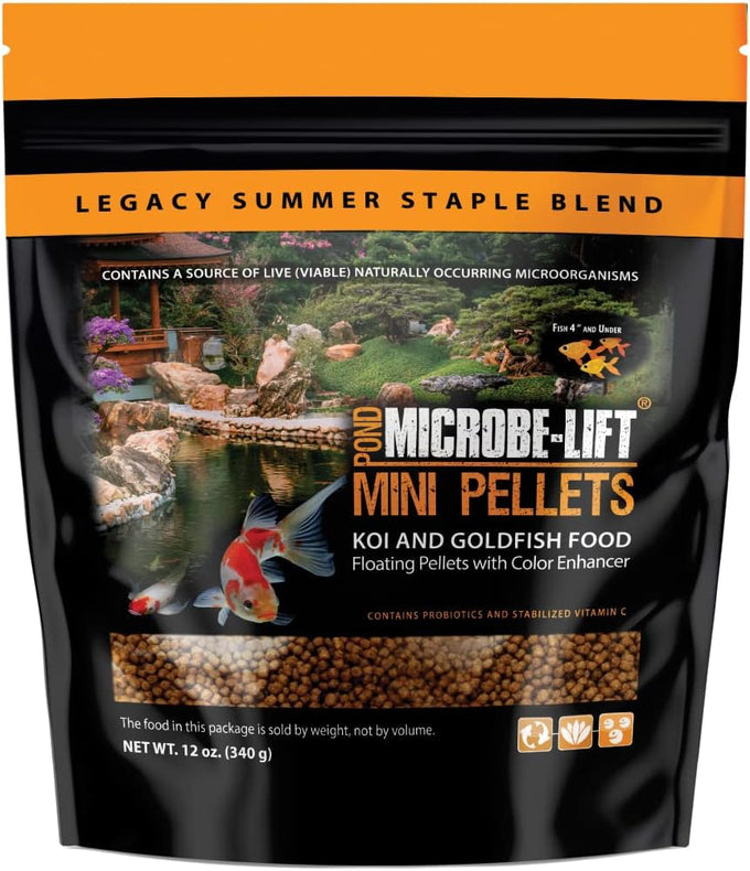 Microbe-Lift Mini Floating Fish Food Pellets for Small Live Goldfish and Koi, 2.25 Pounds, Pond and Water Garden Use