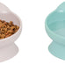 Whisker-friendly elevated cat bowls set of 2 white and gray modern pedestal design