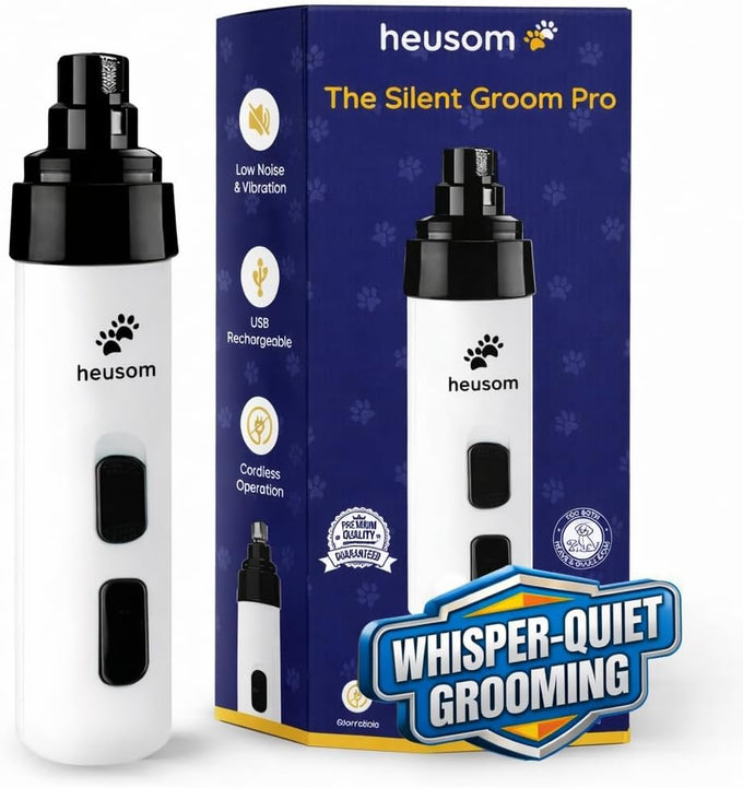 Silent Groom Pro Pet Nail Grinder for Dogs, Cats, and Other Animals - Whisper Quiet Claw Trimmer