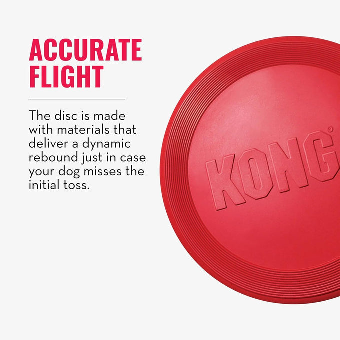 Kong Classic Natural Rubber Flying Disc for Medium/Large Dogs - Durable Outdoor Toy for Fetch Playtime
