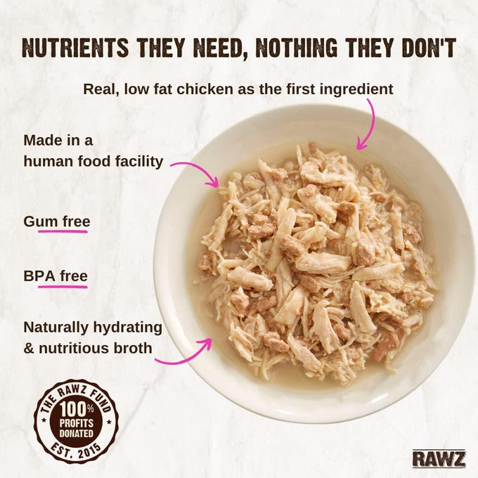 Rawz natural premium canned cat wet food shredded, 12-pack chicken variety, 4 flavors, 3oz cans