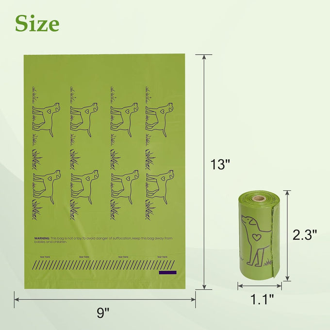 Lavender scented 13" x 9" leakproof dog poop bags rolls, 240 count, strong and sturdy waste bags for pets