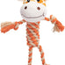 Giraffe plush squeak toy for dogs, premium soft plush, reinforced braided rope, squeaker & crinkle paper, machine washable