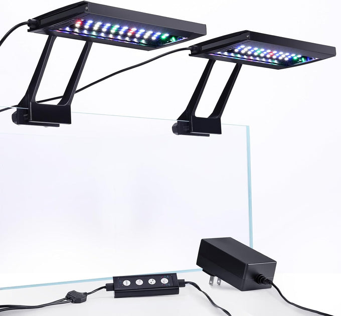 hygger clip on aquarium led light with multi-channel controller 7 color options 24/7 lighting