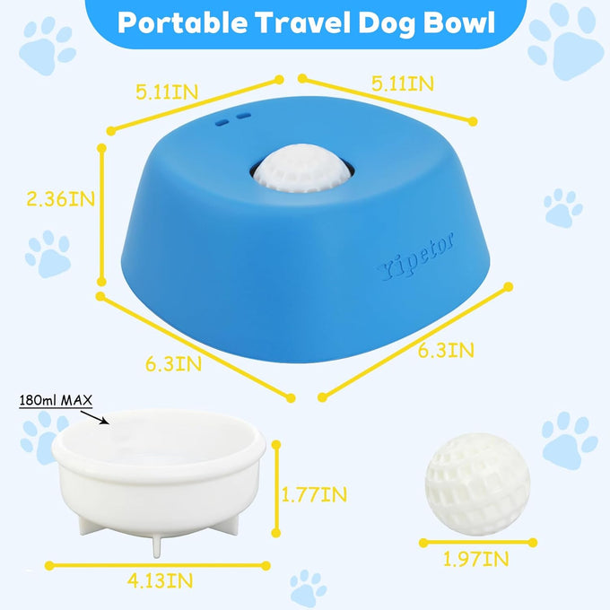 Yipetor 3/4 Cup Enrichment Ball-Roll Dog Lick Bowl for Large Medium Small Breeds Dietary Supplement