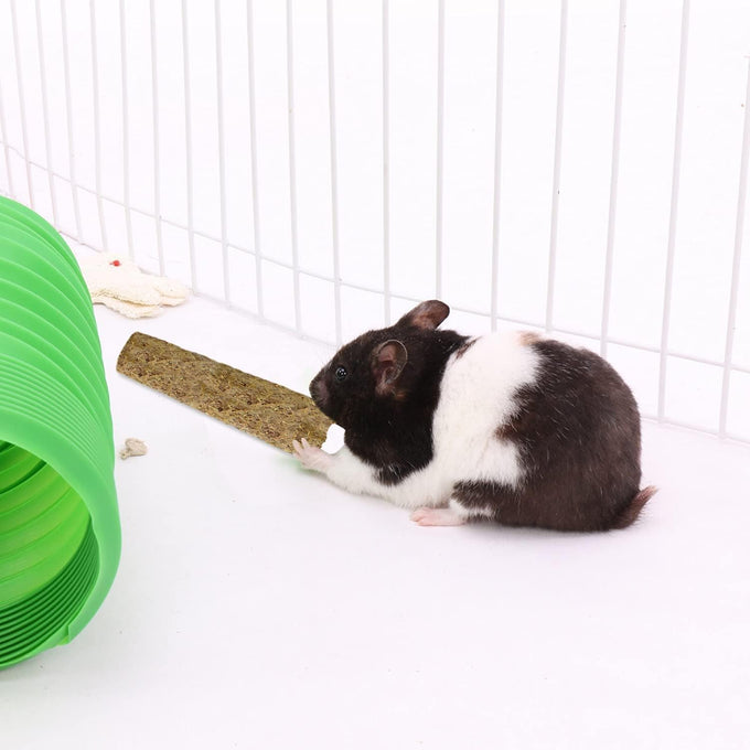 Natural Apple & Oat Puff Sticks for Small Pets - High Fiber, Variety, Dental Health, Oat Hay - 6 oz.