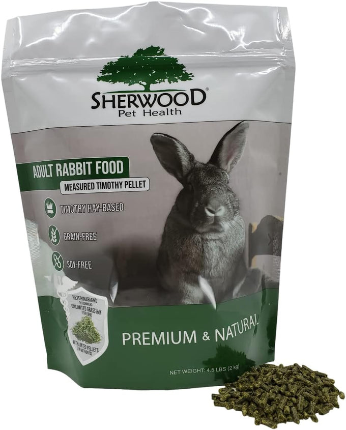 sherwood pet health adult rabbit food timothy hay pellet 4.5 lbs hay-based grain-free soy-free for digestion