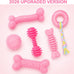 6 pack cute pink small dog toys for puppies, upgraded soft durable chew toys for small dogs