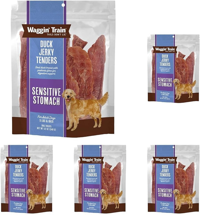 Waggin' Train 100% Real Duck Breast Jerky Dog Treats, 12 oz Pouch, High Protein, Sensitive Stomach Friendly