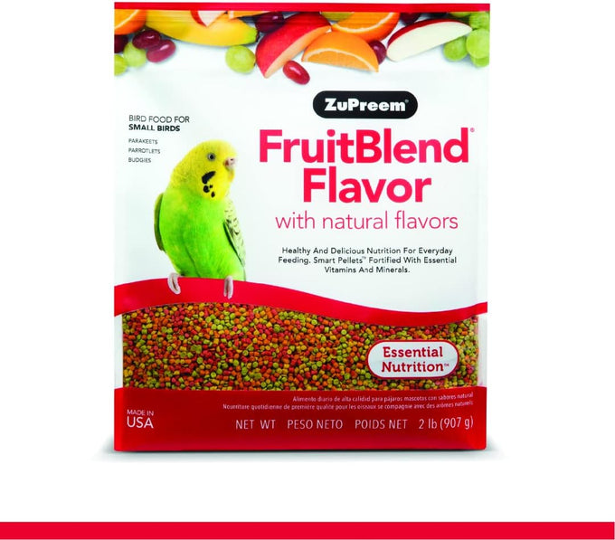 ZuPreem Smart Selects Daily Bird Food for Small Birds, Parakeet, Budgie, Parrotlet, Dove, Made in USA, 2 lb