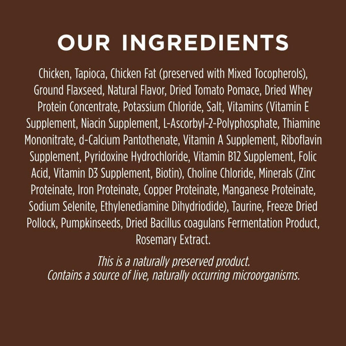 Instinct ultimate grain free dry cat food, natural recipe with cage free chicken and 95% protein
