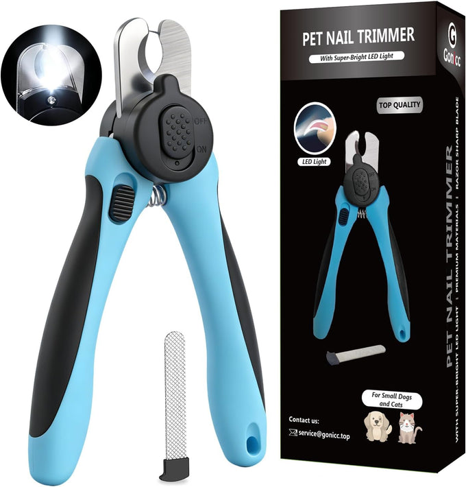 gonicc professional pet nail clippers for large dogs with safety guard and razor sharp blade