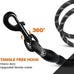 Taglory 6 ft rope dog leash with padded handle and reflective threads for medium large dogs, 1/2 inch, black