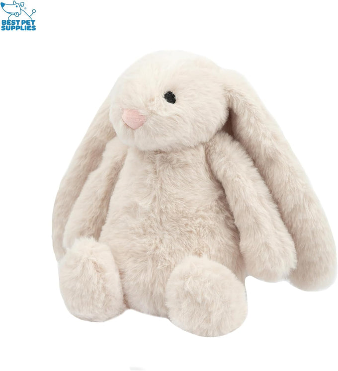 Best Pet Supplies Interactive Squeaky Dog Chew Toy for Small, Medium & Large Dogs, Fetch Lovers - Bunny (Beige), Large