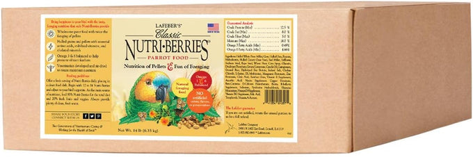 Lafebers Classic Nutri-Berries Non-Gmo Human-Grade Parrot Food 3.25 lb