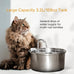 kittySpout stainless steel cat water fountain, 3.2L corded, automatic, quiet, dishwasher safe, 304 stainless steel, 1.5W pump, 20dB noise level