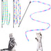 cat wand toys, colorful teaser wand string for exercise kitten stick kitty rope toy, 2-pcs set