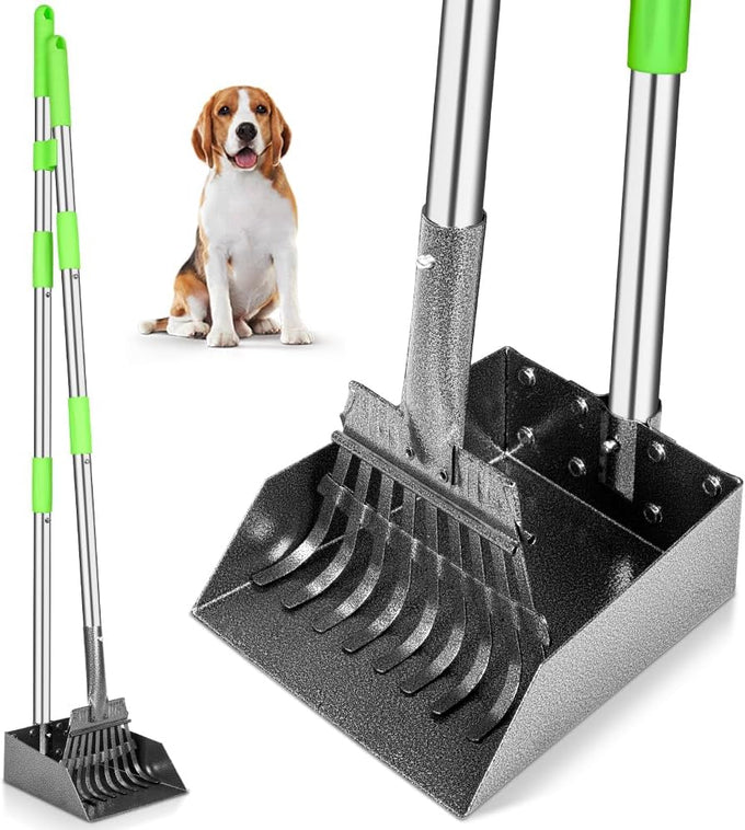 TOOGE 38" Long Handle Stainless Metal Dog Pooper Scooper for Medium Small Dogs Pet Waste