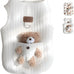 Cute pet apparel plush bear pattern cartoon dog clothes white 11-20lbs sleeveless pullover