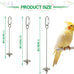3-Pcs Stainless Steel Parrot Fruit & Vegetable Skewer Toy 6.9in/17.5cm, 8.9in/22.5cm, 10.8in/27.5cm