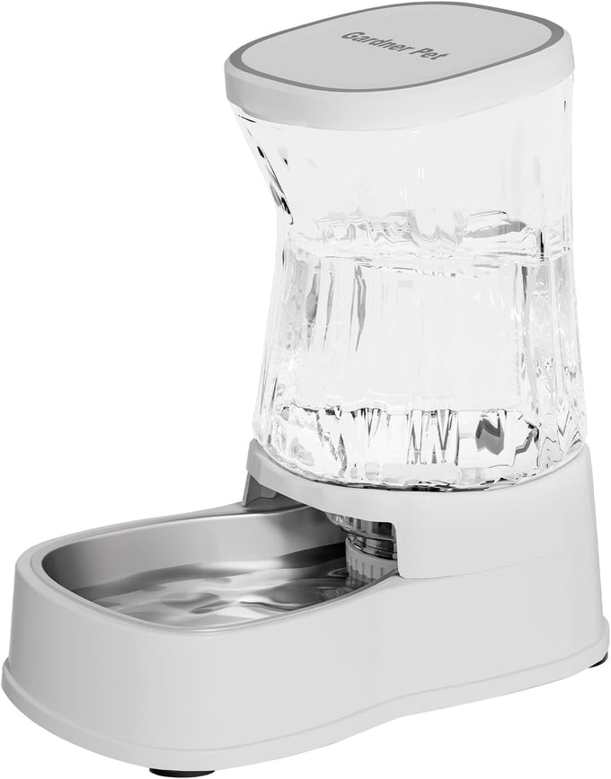 Gardner Pet automatic dog water dispenser with 1-gallon capacity stainless steel bowl, 100% BPA-free for medium to large-sized dogs and cats