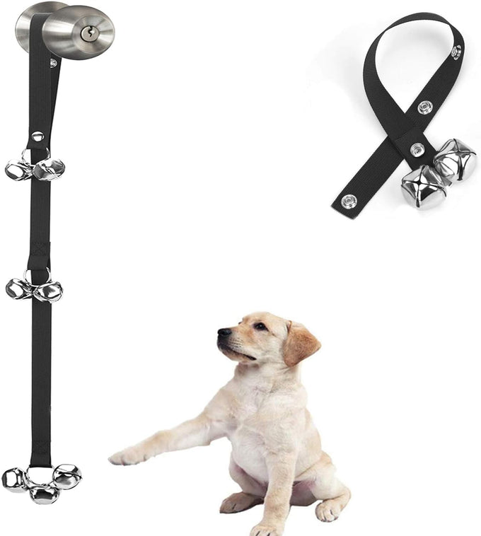 Luckyiren Upgraded Puppy Bells Dog Doorbells for Door Knob Training Go Outside Premium Quality 3 Snaps Adjustment