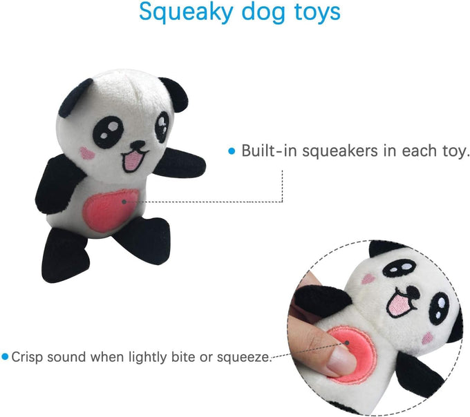 Legend Sandy Squeaky Plush Dog Toy Pack, 12 Soft Puppy Chew Toys with Squeakers for Small Medium Size Dogs