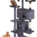 FDW 54 Inch Dark Gray Cat Tree Tower with Sisal Scratching Posts and Condos for Kittens and Adult Cats