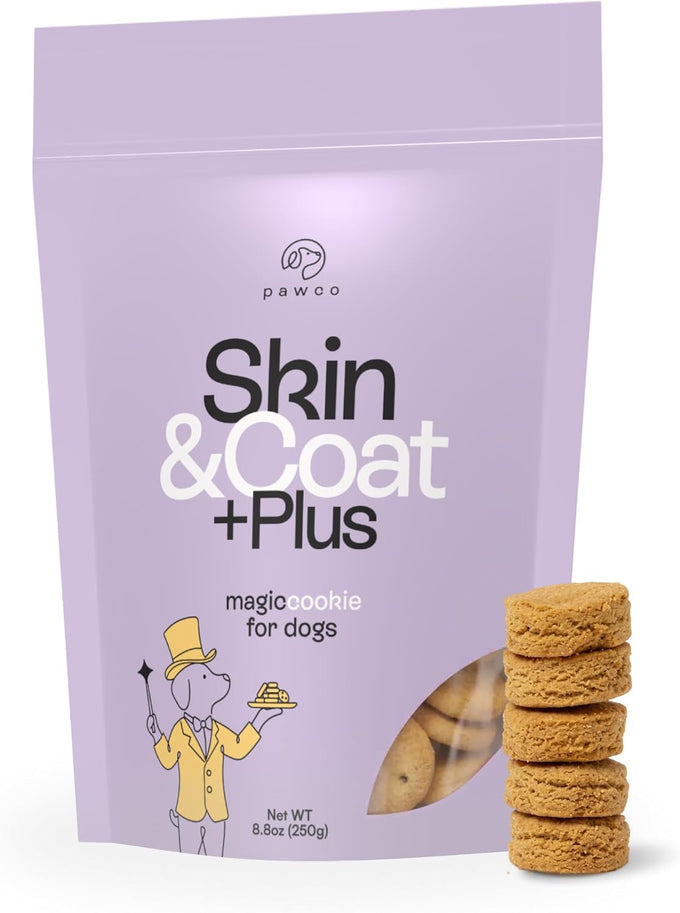 Pawco Heart Support Dog Treats, Crunchy Cookies with Peanut Butter, Apple & Taurine for Healthy Rewards, 8.8oz