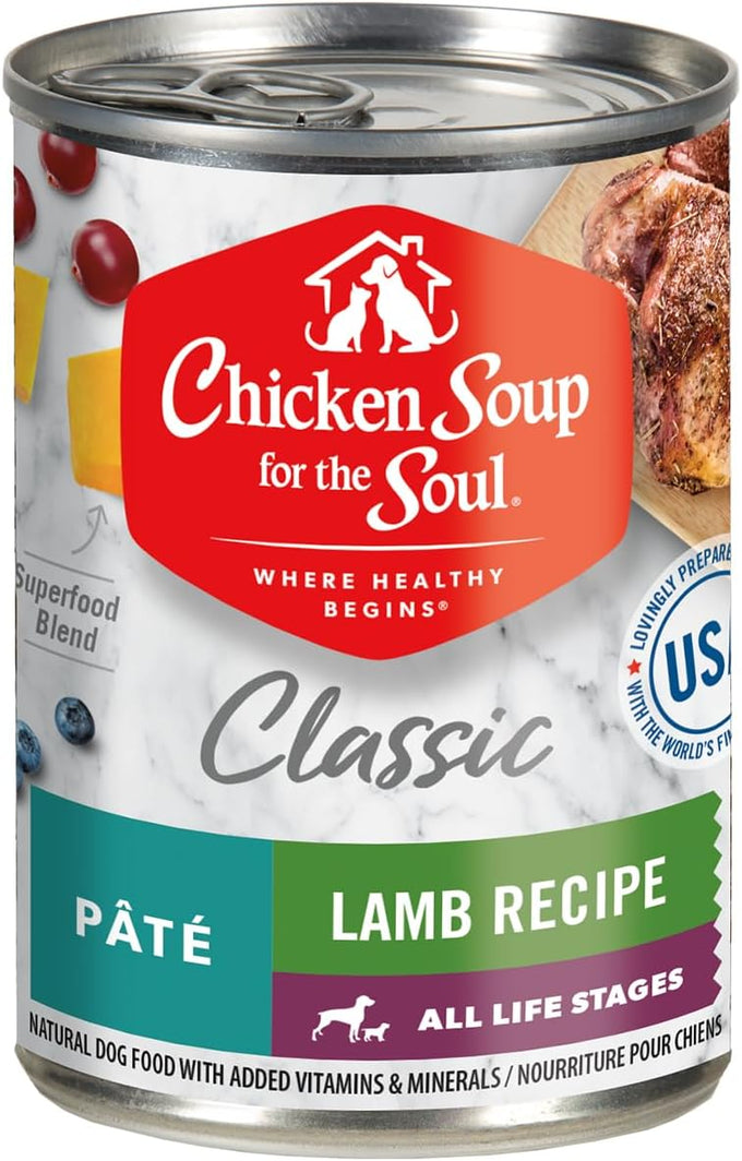 Chicken Soup for the Soul Adult Wet Dog Food, Lamb Pate, 13oz (12-Pack)