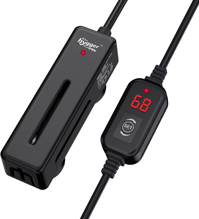 hygger 50w mini submersible heater for 5-10 gallon betta aquarium with digital display controller