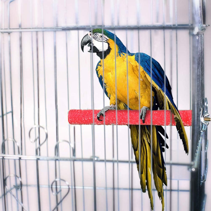 petsvv 4pc wood parrot perch stand platform toy for parakeets, parrots, cockatiels, conures, hamsters, gerbils, rats, mice bird cage accessories