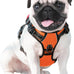Phoepet medium size reflective dog harness with handle, easy to put on and take off, orange color
