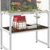 mondazie 20 gallon high rimless fish tank stand with shelf black 24" l x 12" w x 20.5" h